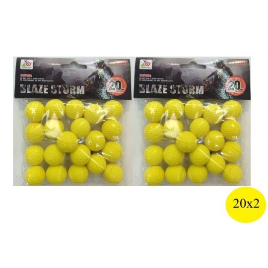 Мягкие шарики пули патроны для бластера Blaze Storm 40 штук Zecong Toys ZC05 (подходят для нерф)