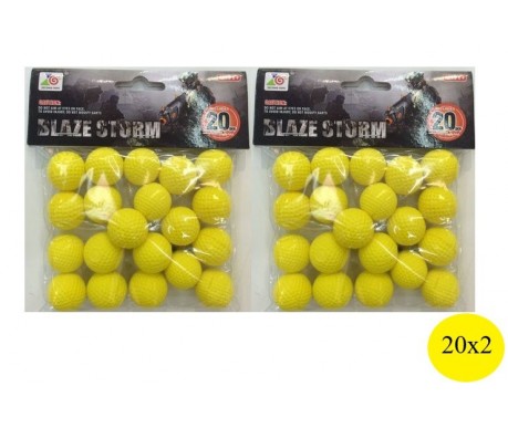 Мягкие шарики пули патроны для бластера Blaze Storm 40 штук Zecong Toys ZC05 (подходят для нерф)