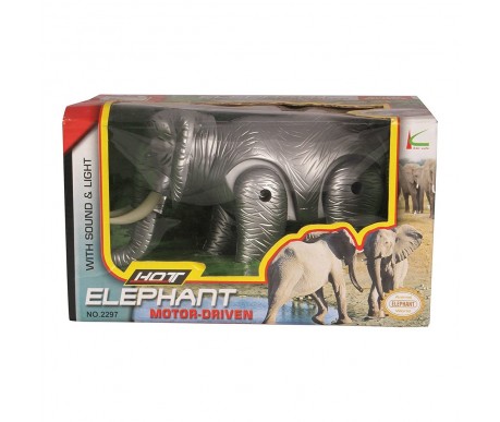 Интерактивный слон на батарейках (серый, звук, свет, движения) - CS-2297-GREY