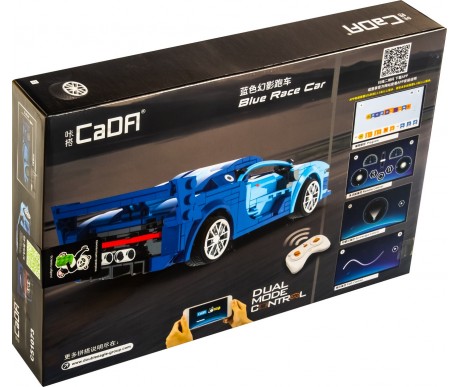Радиоуправляемый конструктор CADA спортивный автомобиль Blue Race Car, 325 деталей - C51073W