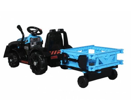 Детский электромобиль трактор с прицепом и ковшом (пульт 2.4G)