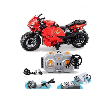 Конструктор радиоуправляемый CADA deTech гоночный мотоцикл (29 см, 2 двигателя, 484 детали) - C51024
