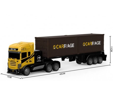 Радиоуправляемый грузовик контейнеровоз и набор дорожных знаков (2WD, акб, 1:16) - GM1918