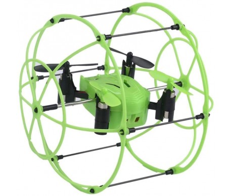 Радиоуправляемый квадрокоптер с защитной сеткой Green SkyWalker - HM1336-GREEN