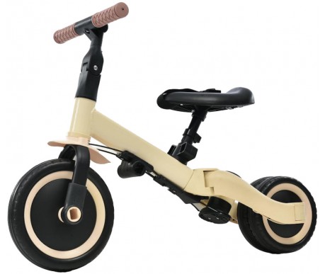Детский беговел-велосипед 6в1 с родительской ручкой, бежевый - TR008-BEIGE