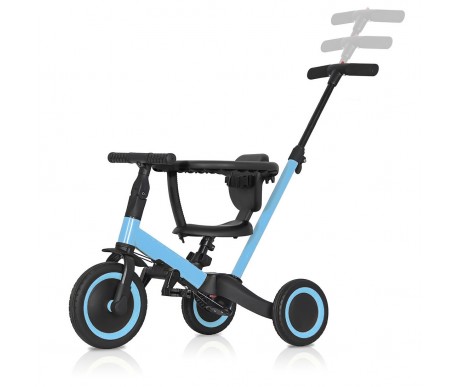 Детский беговел-велосипед 6в1 с родительской ручкой, синий - TR008-BLUE
