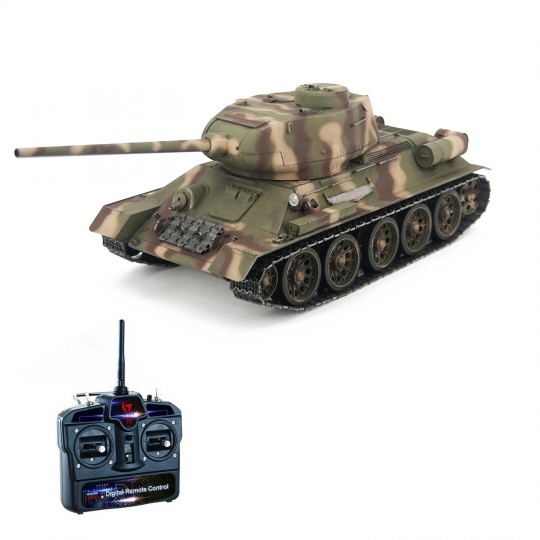Радиоуправляемый танк Taigen Т-34/85 СССР 1:16 (лесной камуфляж, звук, дым V3) - AS3909-B-CAMO