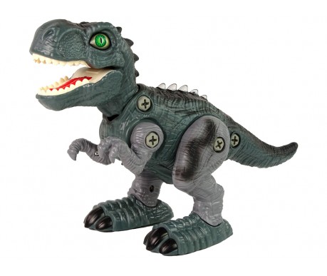 Конструктор-динозавр Тираннозавр на радиоуправлении (25 см, шуруповерт, звук, свет) - RS036-1