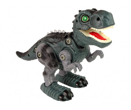 Конструктор-динозавр Тираннозавр на радиоуправлении (25 см, шуруповерт, звук, свет) - RS036-1