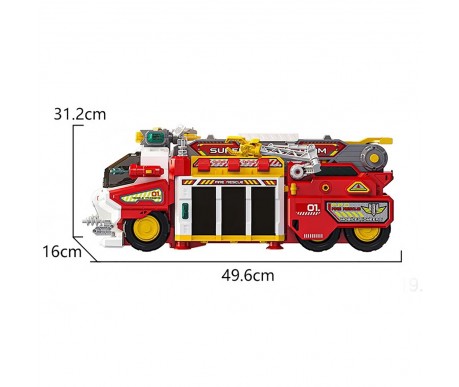 Парковка - пожарная станция (3 машинки, вертолет, свет, звук, полив водой) - YY6032