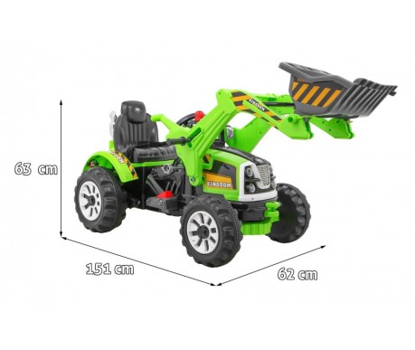 Детский электромобиль трактор на аккумуляторе 12V / зеленый - JS328A-GREEN