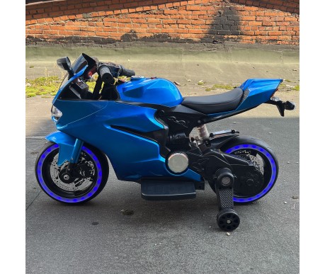 Детский электромотоцикл Ducati Blue (12V, EVA, ручка газа) - FT-1628-SP-BLUE