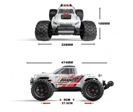 Радиоуправляемый монстр MJX Hyper Go Brushless 4WD 2.4G LED 1:10 - MJX-10208-V1-WHITE