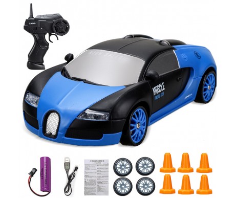 Радиоуправляемая машина для дрифта Bugatti Veyron (19 см, 15 км/ч, сменные колеса, фишки) - SC24A04