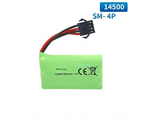 Аккумулятор Li-Ion 7.4V 500 mAh, разъем SM-4P / YP4 - DJY-14500-YP4