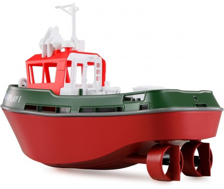 Радиоуправляемый буксир Tugboat зеленый 2.4G 1:72 - HL-3800-G