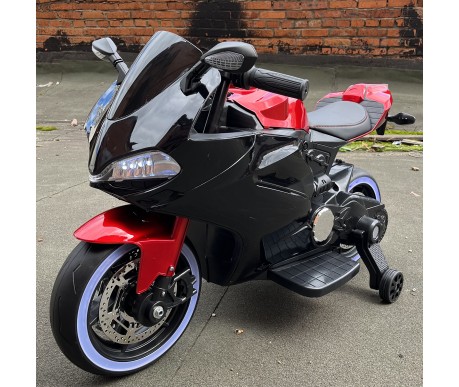 Детский электромотоцикл Ducati Red Black (12V, EVA, ручка газа) - FT-1628-SP-RED-BLACK