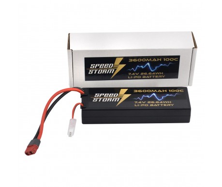 Аккумулятор Speed Storm Li-Po 7.4V 100C 3600 mAh Hard Case разъем T-plug (Deans) - SS-2S3600-100-D
