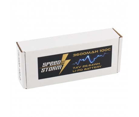 Аккумулятор Speed Storm Li-Po 7.4V 100C 3600 mAh Hard Case разъем T-plug (Deans) - SS-2S3600-100-D