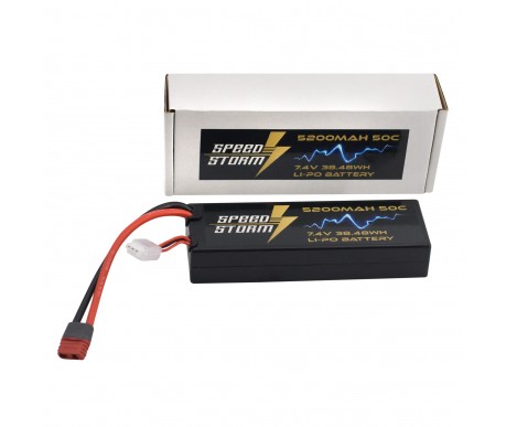 Аккумулятор Speed Storm Li-Po 7.4V 50C 5200 mAh Hard Case разъем T-plug (Deans) - SS-2S5200-50-D