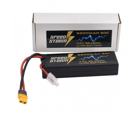 Аккумулятор Speed Storm Li-Po 7.4V 50C 5200 mAh Hard Case разъем XT60 - SS-2S5200-50-XT60