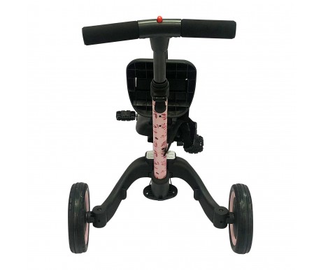 Детский беговел-велосипед 4в1 с родительской ручкой, розовый с рисунком - TR007-PINK-PAINT