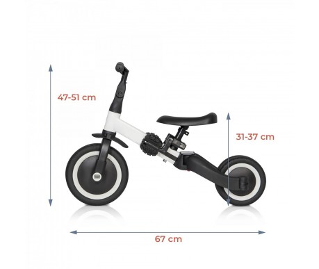 Детский беговел-велосипед 6в1 с родительской ручкой, белый - TR008-WHITE