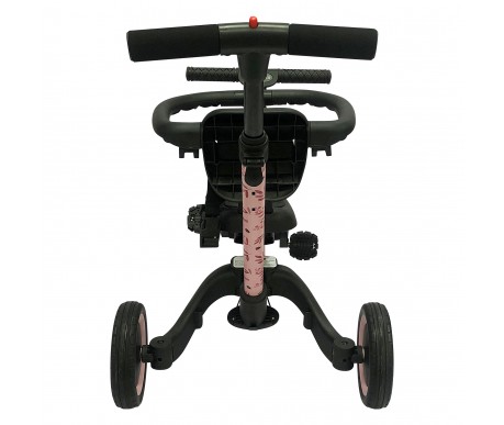 Детский беговел-велосипед 6в1 с родительской ручкой, розовый с рисунком - TR008-PINK-PAINT