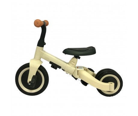 Детский беговел-велосипед 8в1 с крышей и ручкой, бежевый - TR010-BEIGE