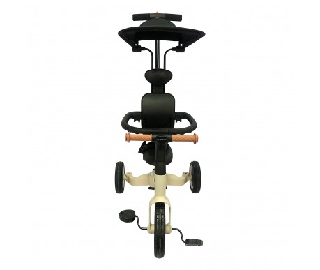 Детский беговел-велосипед 8в1 с крышей и ручкой, бежевый - TR010-BEIGE