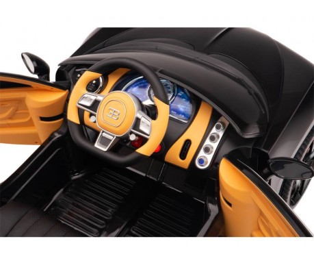 Детский электромобиль Bugatti Chiron (черный лак, 12V) - HL318