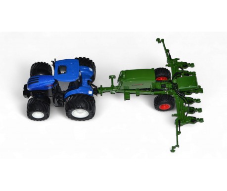 Радиоуправляемый фермерский трактор с зерновой сеялкой, мет. кузов, широкие колеса 6CH масштаб 1:24 2.4G