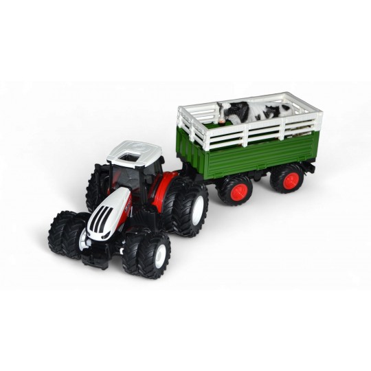 Радиоуправляемый фермерский трактор с прицепом для скота 2.4G