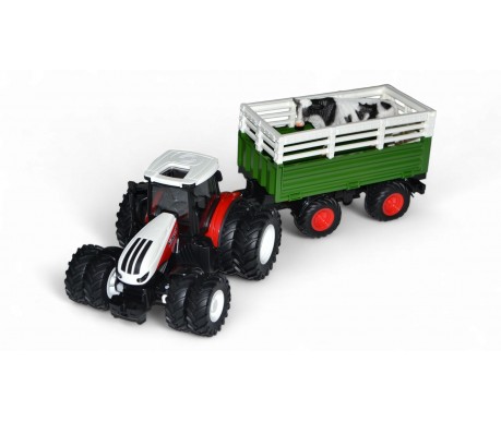 Радиоуправляемый фермерский трактор с прицепом для скота 2.4G