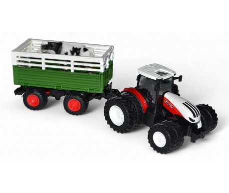 Радиоуправляемый фермерский трактор с прицепом для скота 2.4G