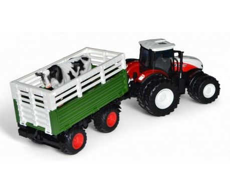 Радиоуправляемый фермерский трактор с прицепом для скота 2.4G