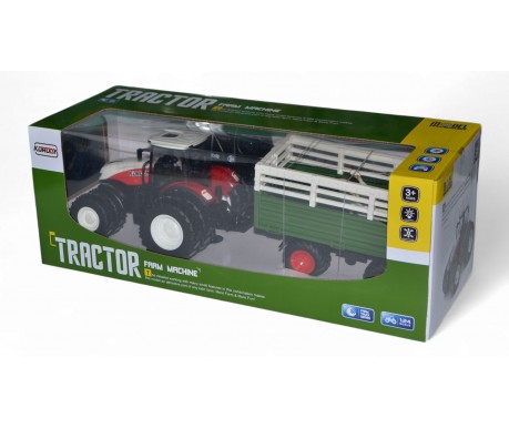 Радиоуправляемый фермерский трактор с прицепом для скота 2.4G