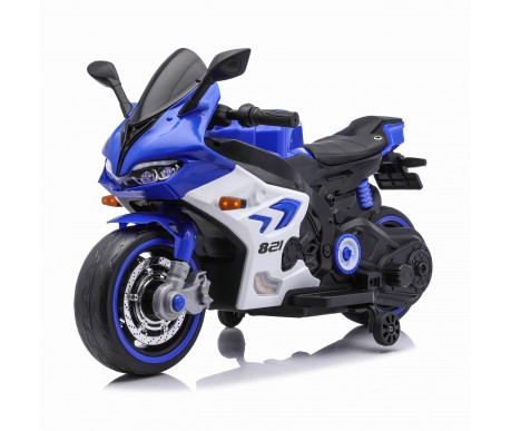 Детский электромотоцикл Ducati (12V, EVA, ручка газа, спидометр) - FT-821-BLUE-WHITE