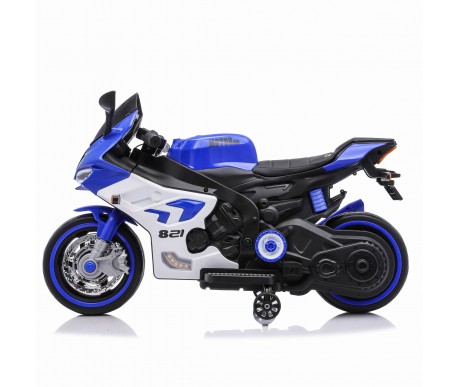 Детский электромотоцикл Ducati (12V, EVA, ручка газа, спидометр) - FT-821-BLUE-WHITE