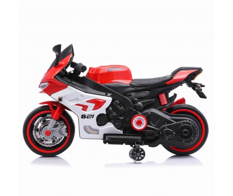 Детский электромотоцикл Ducati (12V, EVA, ручка газа, спидометр) - FT-821-RED-WHITE