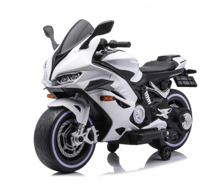 Детский электромотоцикл Ducati (12V, EVA, ручка газа, спидометр) - FT-821-WHITE