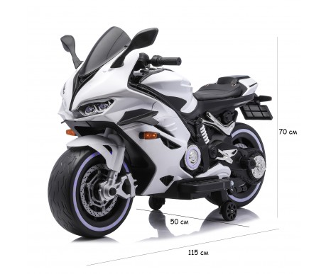 Детский электромотоцикл Ducati (12V, EVA, ручка газа, спидометр) - FT-821-WHITE