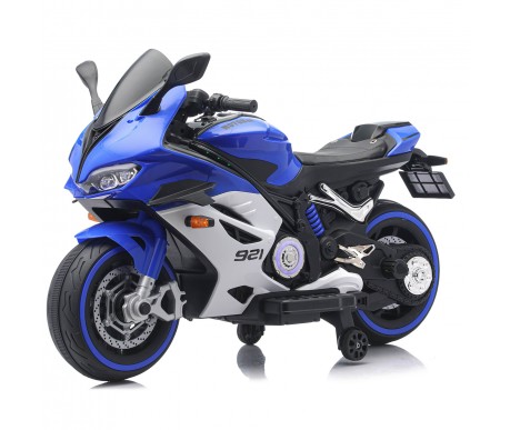Детский электромотоцикл Ducati (12V, EVA, ручка газа, спидометр) - FT-921-BLUE-WHITE