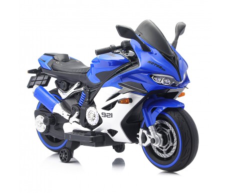 Детский электромотоцикл Ducati (12V, EVA, ручка газа, спидометр) - FT-921-BLUE-WHITE