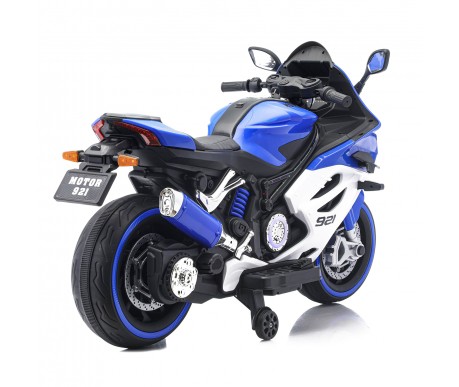 Детский электромотоцикл Ducati (12V, EVA, ручка газа, спидометр) - FT-921-BLUE-WHITE