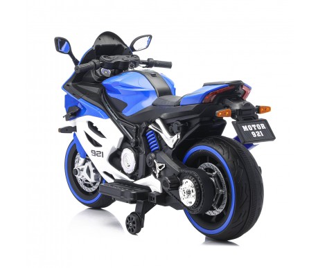 Детский электромотоцикл Ducati (12V, EVA, ручка газа, спидометр) - FT-921-BLUE-WHITE