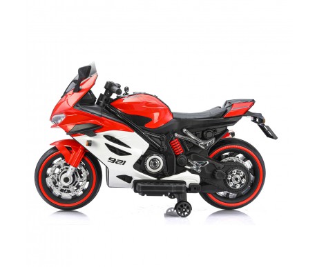 Детский электромотоцикл Ducati (12V, EVA, ручка газа, спидометр) - FT-921-RED-WHITE