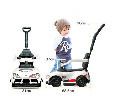 Электромобиль каталка 3in1 Toyota GR SUPRA GT4 (6V, EVA, ручка, пульт) - SMT-519B-WHITE