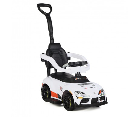 Электромобиль каталка 3in1 Toyota GR SUPRA GT4 (6V, EVA, ручка, пульт) - SMT-519B-WHITE