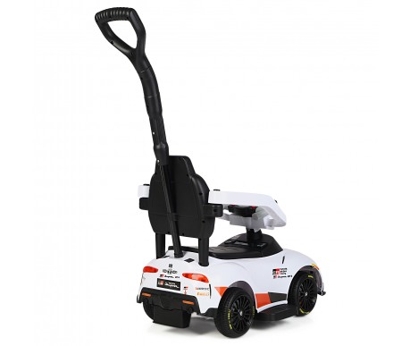 Электромобиль каталка 3in1 Toyota GR SUPRA GT4 (6V, EVA, ручка, пульт) - SMT-519B-WHITE